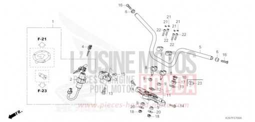 TUYAU DE GUIDON MSX125AM de 2021
